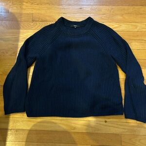 Quince Navy Blue Crew Neck Sweater